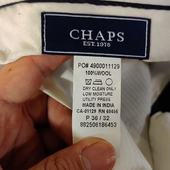 Chaps black pinstripe suit coat: 40L pant: 36W/32L - Picture 9 of 9